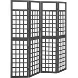 vidaXL-Kamerscherm/trellis-met-4-panelen161x180-cm-vurenhout-zwart