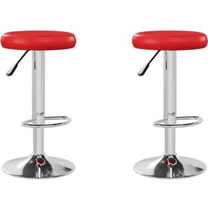 vidaXL Barstoelen 2 st kunstleer rood