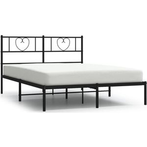 vidaXL-Bedframe-met-hoofdbord-metaal-zwart-120x200-cm