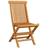 vidaXL - Tuinstoelen - 4 - st - met - blauwe - kussens - massief - teakhout