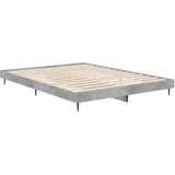 vidaXL Bedframe bewerkt hout betongrijs 135x190 cm