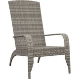 VidaXL Tuinstoel Adirondack Poly Rattan Grijs