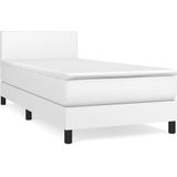 vidaXL Boxspring met matras kunstleer wit 90x190 cm