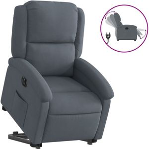 vidaXL Sta-op-stoel elektrisch verstelbaar fluweel donkergrijs
