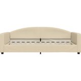 vidaXL Slaapbank met matras 100x200 cm stof crèmekleurig