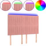 vidaXL Hoofdbord LED 144x5x118/128 cm fluweel zwart