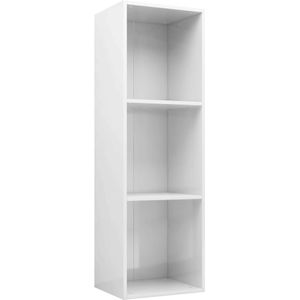 vidaXL Boekenkast/tv-meubel 36x30x114 cm bewerkt hout hoogglans wit