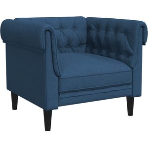 vidaXL Fauteuil Chesterfield-stijl stof blauw