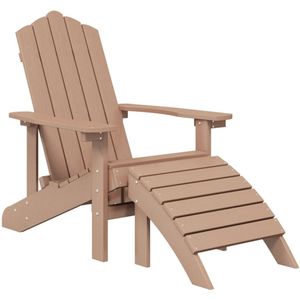 vidaXL Tuinstoel Adirondack met voetenbank HDPE bruin