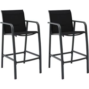 vidaXL Tuinbarstoelen 2 st textileen zwart