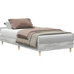 vidaXL Bedframe zonder matras 90x190 cm spaanplaat grijs Sonoma