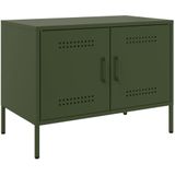 vidaXL Tv-meubel 68x39x50,5 cm staal olijfgroen