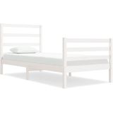 vidaXL Bedframe massief grenenhout wit 90x190 cm 3FT Single