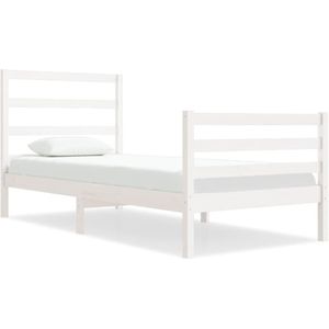 vidaXL Bedframe massief grenenhout wit 90x190 cm 3FT Single