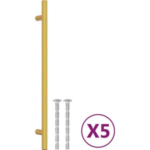 vidaXL Handvatten 5 st 224 mm roestvrij staal goudkleurig