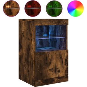 vidaXL Dressoir met LED-verlichting 41x37x67 cm gerookt eikenkleurig