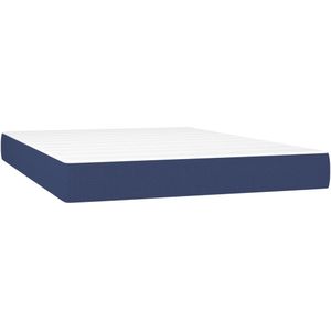 VidaXL Pocketveringmatras 140x200x20 cm - Blauwe Stoffen Bekleding