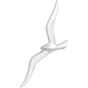 vidaXL - Zeemeeuwen Wanddecoratie - Aluminium - Zilverkleurig - Set van 2