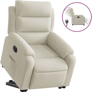 vidaXL Sta-op-stoel elektrisch verstelbaar fluweel crèmekleurig