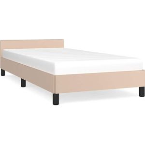 vidaXL Bedframe met hoofdeinde zonder matras Cappuccino 90x190 cm