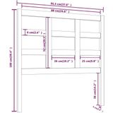 vidaXL Hoofdbord 95,5x4x100 cm massief grenenhout wit