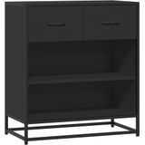 vidaXL Dressoir 68x35x76 cm bewerkt hout zwart