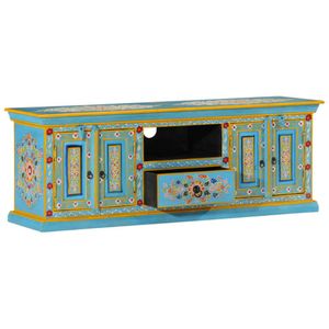 vidaXL-Tv-meubel-110x30x40-cm-massief-mangohout-blauw