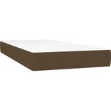 vidaXL Boxspring met matras stof donkerbruin 80x200 cm