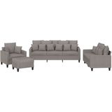 vidaXL 4-delige Loungeset met kussens stof taupe