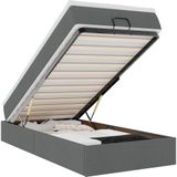 vidaXL Ottoman bed met matras 90x190cm stof donkergrijs