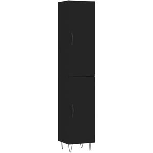 VidaXL-Hoge-kast-34,5x34x180-cm-bewerkt-hout-zwart