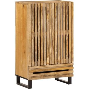 vidaXL Hoge kast 60x34x100 cm massief ruw mangohout