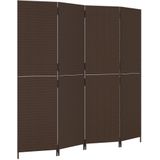 vidaXL-Kamerscherm-4-panelen-poly-rattan-bruin