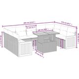 vidaXL - 10-delige - Loungeset - met - kussens - poly - rattan - grijs
