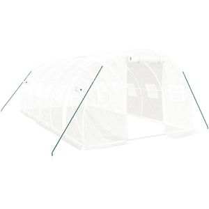 vidaXL Tuinkas met stalen frame 18 m² 6x3x2 m wit