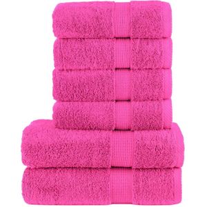 vidaXL 6-delige Handdoekenset SOLUND 600 g/m² roze