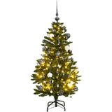 vidaXL Kunstkerstboom met scharnieren 150 LED en kerstballen 120 cm