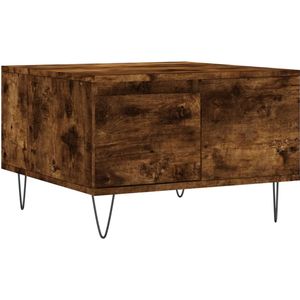 VidaXL Salontafel 55x55x36,5 cm - Bewerkt Hout - Gerookt Eikenkleurig