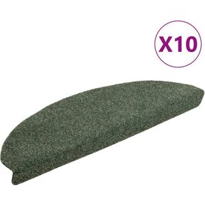 vidaXL Trapmatten Zelfklevend 10 stuks 65x21x4 cm Groen Halfrond Groot