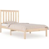 vidaXL - Bedframe - massief - grenenhout - zwartx190 - cm