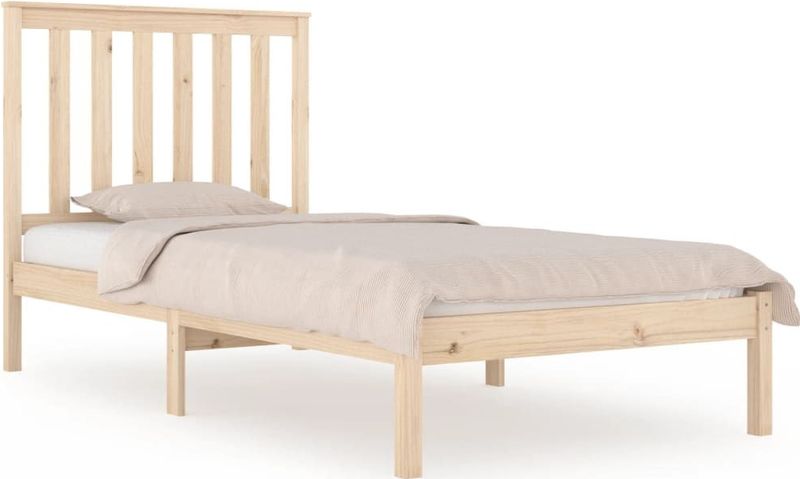 vidaXL - Bedframe - massief - grenenhout - zwartx190 - cm