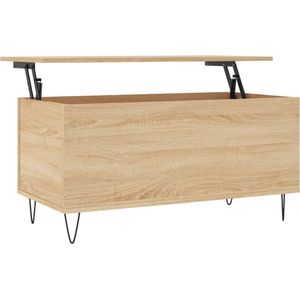 vidaXL Salontafel 90x44,5x45 cm bewerkt hout sonoma eikenkleurig