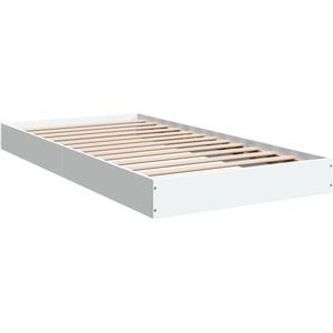 vidaXL Bedframe bewerkt hout wit 90x190 cm