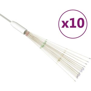 vidaXL 10 st Kerstverlichting vuurwerk 1400 LED's 20 cm meerkleurig