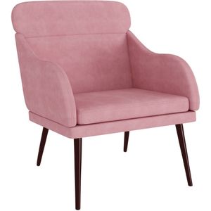 vidaXL Fauteuil 63x76x80 cm fluweel roze