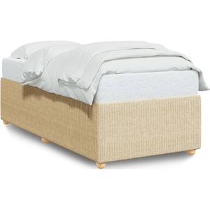 vidaXL Bedframe zonder matras 80x200 cm stof crèmekleurig