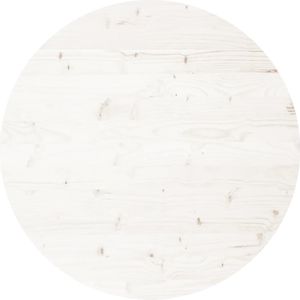 vidaXL Tafelblad rond Ø70x3 cm massief grenenhout wit