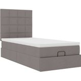 vidaXL Ottoman bed met matras 100x200cm stof taupe