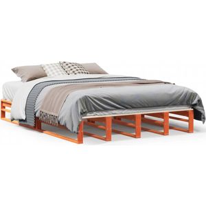 vidaXL Bedframe zonder matras massief grenenhout wasbruin 120x190 cm