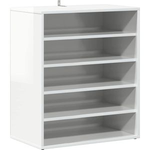 vidaXL Schoenenkast 60x35x70 cm spaanplaat hoogglans wit